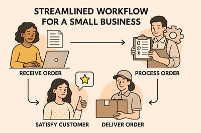 Illustration of a streamlined workflow for a small business