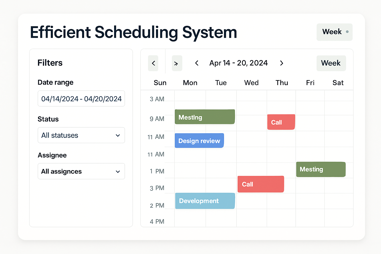Efficient Scheduling System Interface